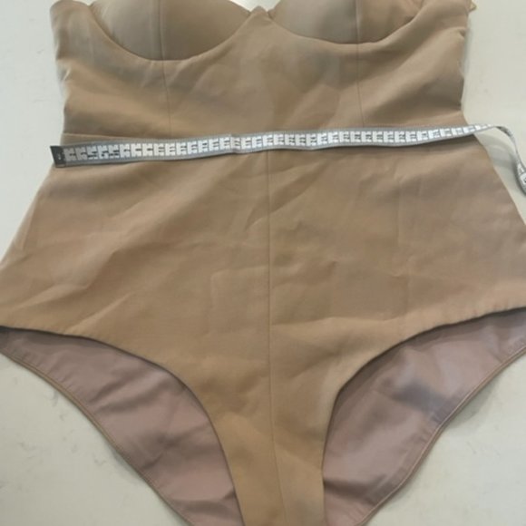 Strapless Bodysuit, Beige Bodysuit - Picture 10 of 10